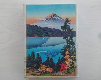 Lake Ashi In The Hakone Hills in Early Autumn- Tsuchiya Koitsu Japanese Wall Art, Gallery Wrapped Canvas Print