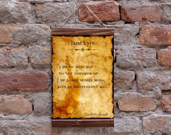 Jane Eyre Quote Strong Woman Quote Independent Women Quote "I Am No Bird" Wall Art Wood Framed Canvas Print