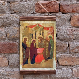 Presentation of Jesus at the Temple by Andrei Rublev Сретение Господне Orthodox Russian icon Christian Religion Wood Framed Canvas Print