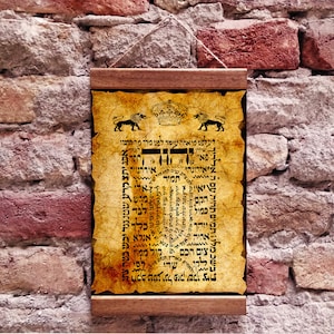 SHIVITI Ancient Hebrew Housewarming Gift Kabbalah Protection, Judaism Charm Talisman Kabbalah Amulet, Talmud Torah Framed Canvas Print