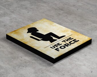 Storm Trooper Star Wars Funny Toilet Bathroom, Use the Force, Gallery Wrapped Canvas Print