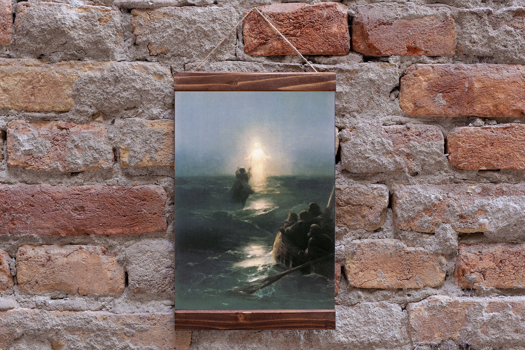 Jesus walks on water by Ivan Aivazovsky 1888 Хождение по водам Religious Art - Christian Wall Decor Christian  Religion Wood Framed Canvas