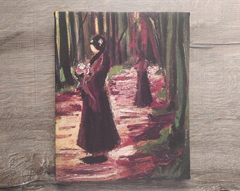 Van Gogh Two Women in Woods Canvas - 1882 Classic Art Print Wall Decor