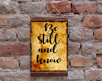 Be Still and Know Psalm 46:10 Christian Nursery Wall Art, Christian Gift, Kids Decor Scripture Art, Wood Framed Canvas Print