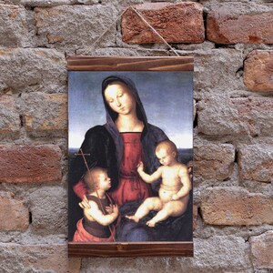 Diotalevi Madonna Madonna and Child by Raphael Sanzio, Wood Framed Canvas Print, Perfect Gift