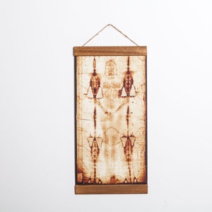 The Shroud of Turin Jesus Christ of Nazareth Wood Framed Canvas Print, Face of Jesus, The Holy Shroud Son of God Prince of Peace