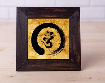 Zen Circle Enso Symbol Mini Canvas 4"x4" (10cm x 10cm) Meditation Yoga  Home Decor