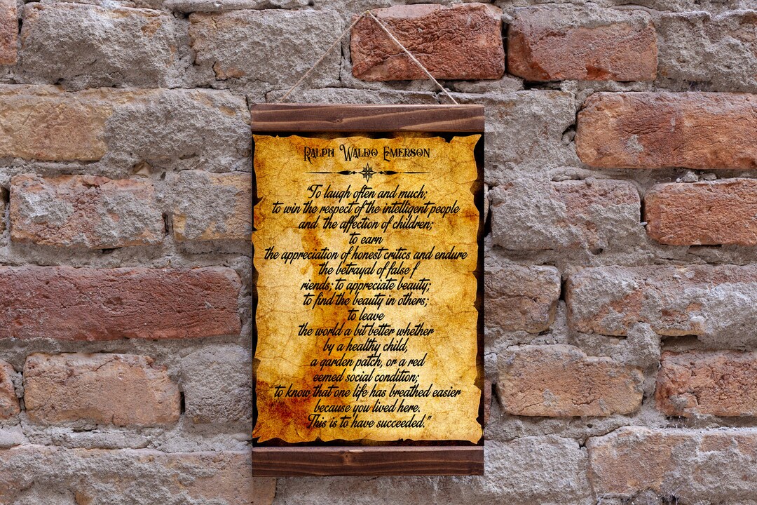 To Laugh Often and Much Quote Ralph Waldo Emerson Wall Art Wood Framed ...