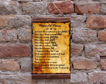 Prayer of Saint Francis Prints Scripture Wood Framed Canvas Print