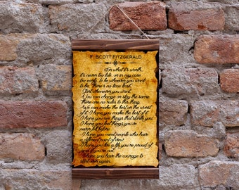 For what it's worth Print Framed poem, F. Scott Fitzgerald  Wall Art Wood Framed Canvas Print