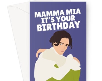 Mamma Mia It's Your Birthday A5 Greeting Card Damiano David Premium Fancy Euro Cute Funny Music Song Fan Celebrity