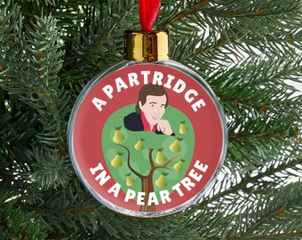 A Partridge in a Pear Tree Bauble Tree Christmas Decoration Gift Alan Song Pun Cute TV Celebrity Social Media Fan Love Icon British UK