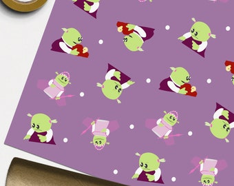 Nanalan Rolled Tube Wrapping Paper - 1 2 5 METRE ROLL or 1 SHEET - Birthday Gift Wrap Funny Fan Green Puppet Wonderful Girl Birdie