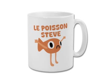 Le Poisson Steve Mug 10oz Birthday Gift Funny Orange Fish Song Meme Tea Coffee Trend Cute