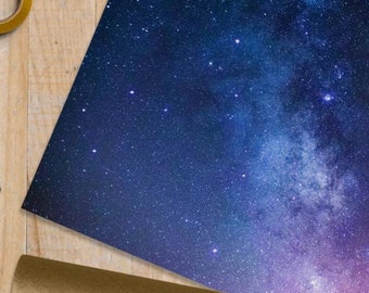 Purple Space Nebula Rolled Tube Wrapping Paper - 1 2 5 METRE ROLL or 1 SHEET - Birthday Gift Wrap Galaxy Nasa Universe Cosmos