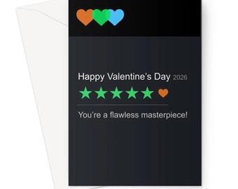 Happy Valentine's Day You're A Flawless Masterpiece A5 Greeting Card Valentine's Day Actor Celebrity Funny Meme Movie Film Fan Review 5 Star