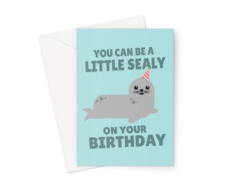 You Can Be A Little Sealy On Your Birthday A5 Greeting Card Funny Cute Seal Chonky Sea Zoo Animal Nature Pun Silly