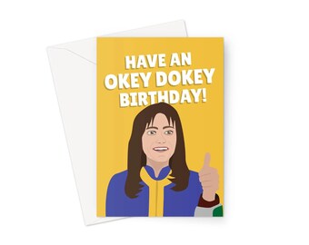 Have An Okey Dokey Birthday! A5 Greeting Card Fallout Lucy Ella Purnell TV Show Thumbs Up Fan Cute Funny Meme Celebrity