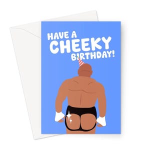 Herzlichen Glückwunsch zum Geburtstag! A5 Grusskarte mike tyson witzig meme Social Media Promi Boxen Kampf Party Hut Fan