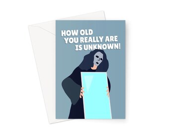 How Old You Really Are Is Unknown! A5 Greeting Card Funny Glasgow Experience Viral TikTok Birthday Meme