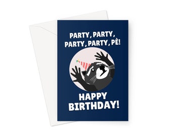 Party Pedro Dancing Raccoon Happy Birthday A5 Greeting Card Funny Meme Social Media