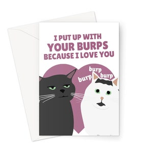 Je supporte tes rots parce que je t'aime Carte de voeux A5 Anniversaire Chat malade Malodorant Drôle Meme Réseaux sociaux