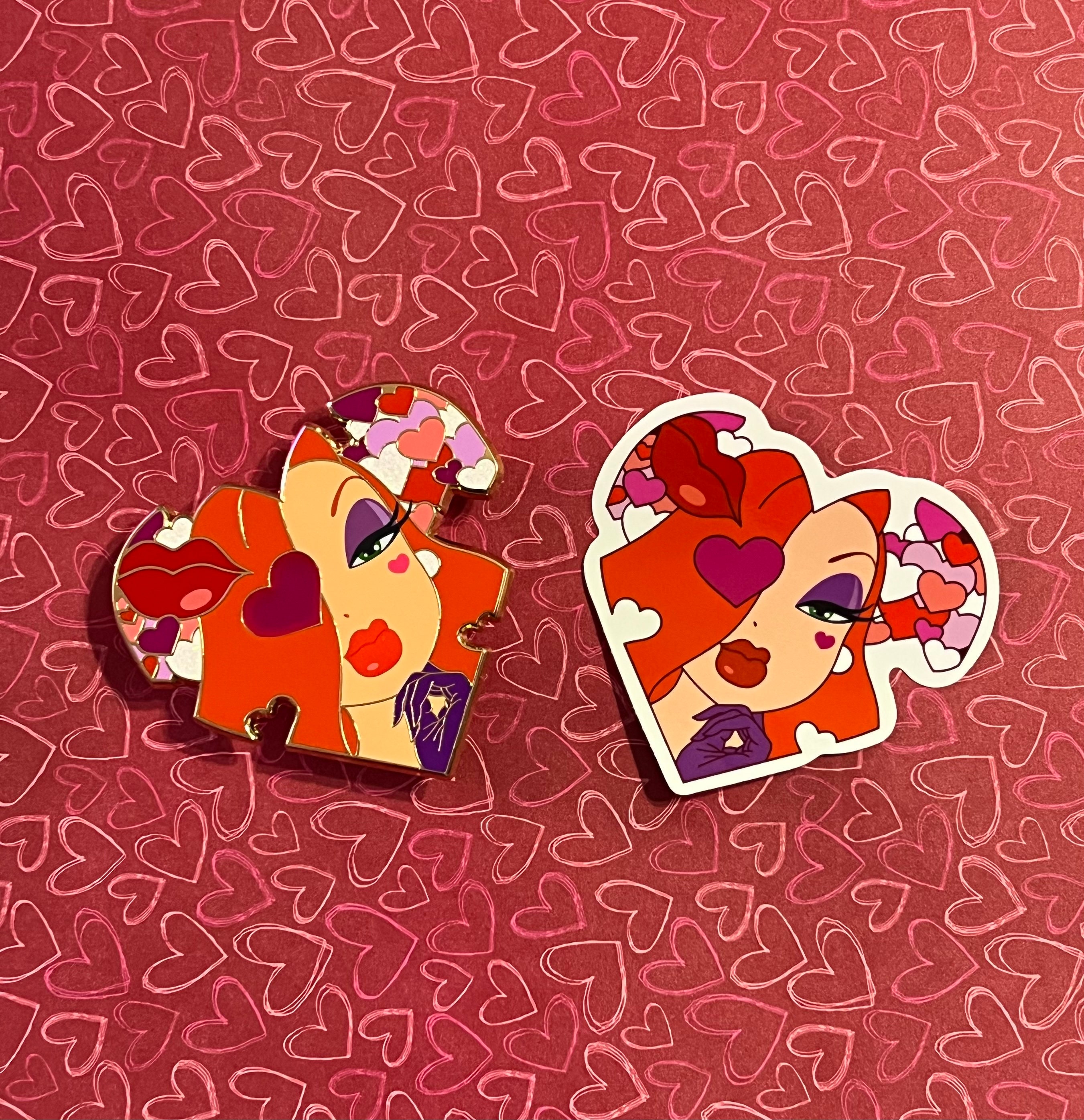 Jessica Rabbit Valentine Heart Vinyl Sticker - Etsy