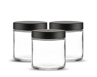 Black Glass Jar Etsy
