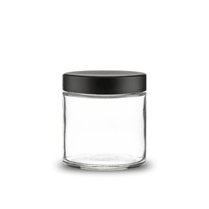 Round Clear Glass Jar 3oz with Black Lid image 3