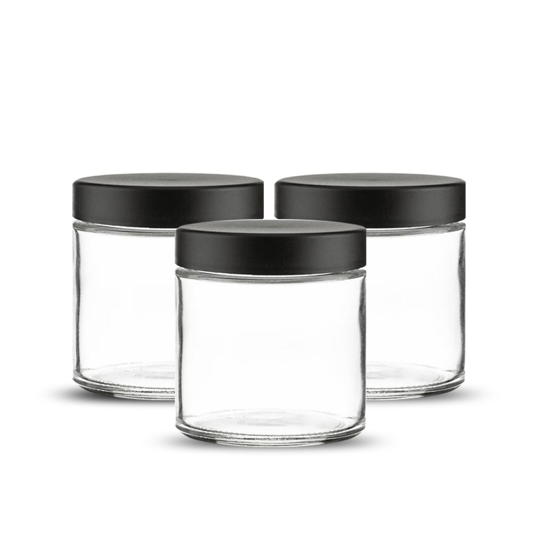 round-clear-glass-jar-3oz-with-black-lid-etsy