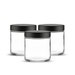 Round Clear Glass Jar 3oz with Black Lid 