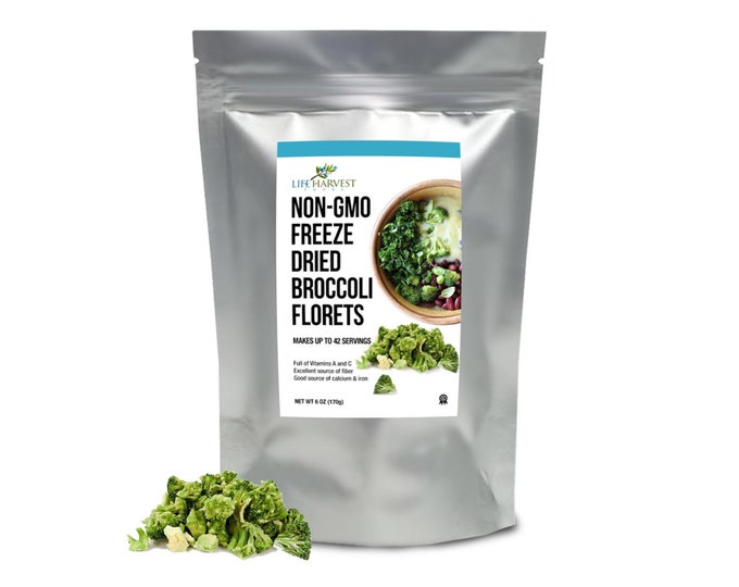 Freeze Dried Broccoli Florets 170g 6oz Longterm Food Storage, Nongmo