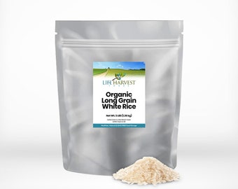 Organic Long Grain Rice Long-Term Food Storage, Survival, Camping, Emergency Food 3 lbs