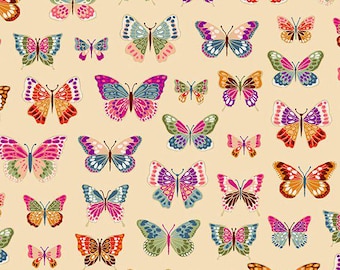 Luxe - "Butterflies Cream" - 2613 Q - by Makower UK