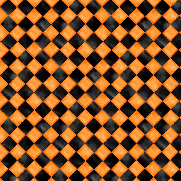 Spooky Tails - "Harlequin Texture Orange" - 33937 889- by Nancy Mink for Wilmington Prints