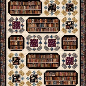 Book Lover&#39;s Oasis Quilt Kit - Pine Tree Country Quilts- QT fabric - 57.5&quot; x 69.5&quot;