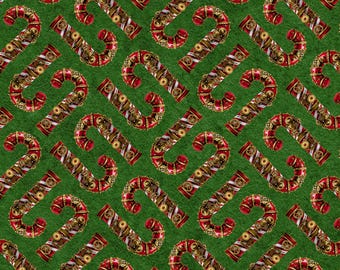 Gears and Garland - "Green Steampunk Candy Canes" - 4825 66 - by Urban Essence Designs for Blank Quilting