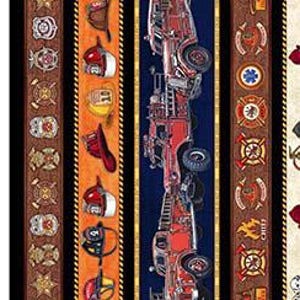 American Heroes Firefighter- "Firefighter Decorative Strip" - 2600 30678 X - by QT Fabrics