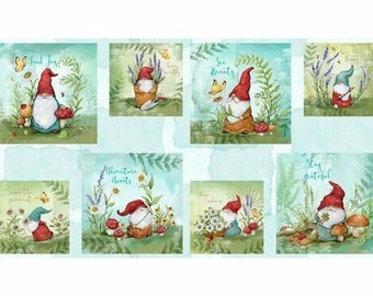 Savor the Gnoment Fabric Panel - by Susan Winget for Wilmington Prints - WP39717 473 - 24&quot; x 44&quot;