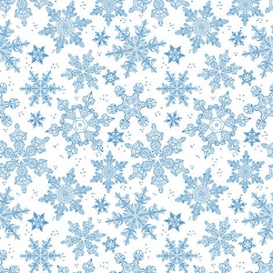Scandinavian Winter - Y3618 90 - "Blue Snowflakes" - Clothworks