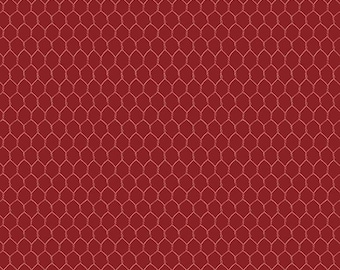 Morning Serenade- 3023 39870 333 -" Chicken Wire All Over Red " - by Susan Winget for Wilmington Prints