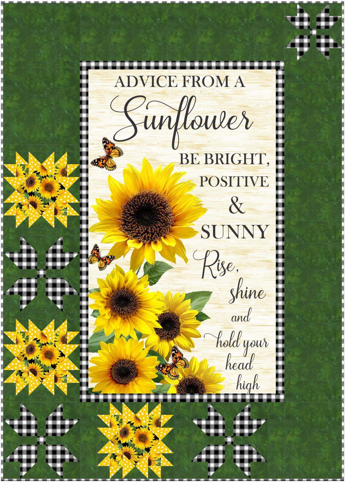 Advice From a Sunflower Quilt Kit - Fabrics From Timeless Treasures ...