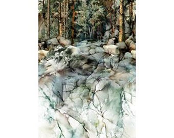 Lone Wolf - "Teal Multi Scenic Border" - 27182 66 - by Deborah Edwards and Melanie Samra for Northcott Fabric