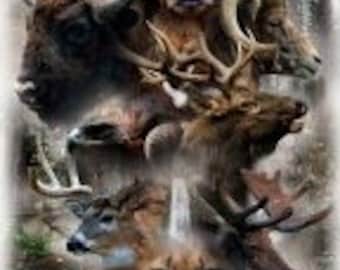 Call of the Wild - V5274-704- Deep Earth - Hoffman Fabrics - approximately 30&quot; x 43.5&quot;