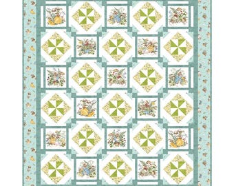 Circulation Quilt Kit - Fabrics from Country Mouse collection by Northcott Fabric - 61" x 71"