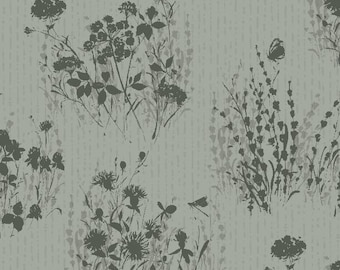 Au Naturel - "Green Floral Silhouettes" - 17819 777 - by Lisa Audit for Wilmington Prints