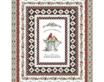 Home for Christmas Quilt Kit - Fabrics from Home for Christmas collection by Northcott Fabric - 68" x 83"