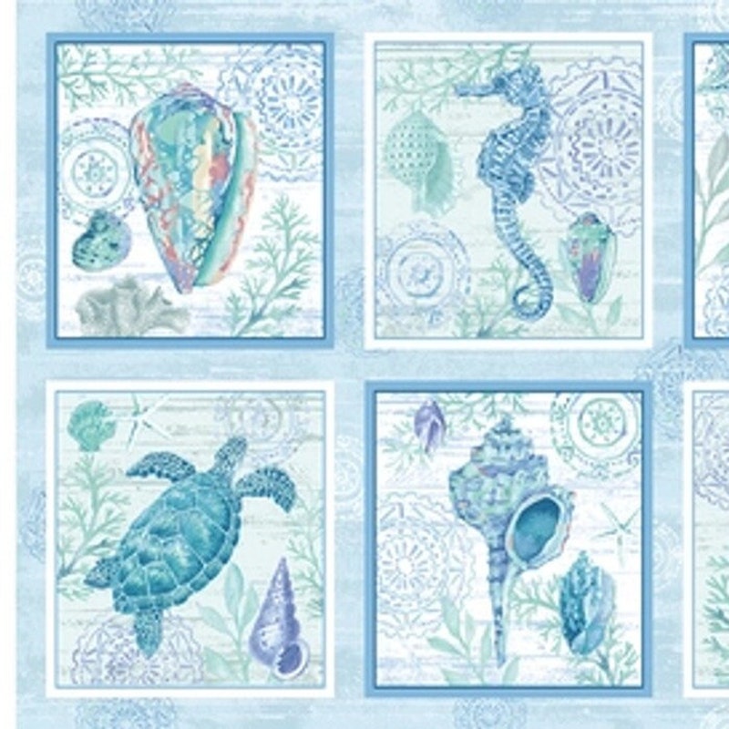 Ocean Block Panel Sea Life Fabric Panel - Etsy