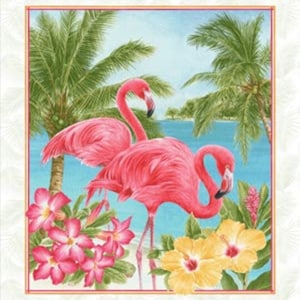 Pink Paradise Block Fabric Panel - Henry Glass - HG9870P 78 - 24&quot; x 44&quot;