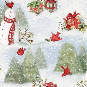 Snowy Cardinals and Snowman - 19122 - by Susan Winget for Springs Creative